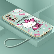 Hello Kitty Casing Realme GT 2 Pro 5G GT Master GT Neo 3 X X7 Pro Q2 Pro Casing Luxury Ultra-thin Plating Square Phone Case Cover