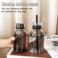 Free cover double lid bottle borosilicate glass water bottle drinkware glass bottle sports office bo