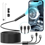 FOXOLA Wireless Endoscope, Wi-Fi Industrial Borescope with 6 LED Lights, 7.9mm 3 in 1 USB Snake Came