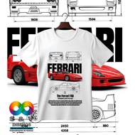 Ferrari philipp plein Price F40 White Striped blueprint T-Shirt - White Car and Clothing - Regular F
