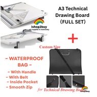 A3 Technical Drawing Board Full Set Engineering Drafting Board Rapid Drawing Board with Sling Briefc