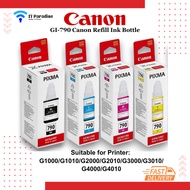 Canon Refill Ink Cartridge GI-790 Black/Cyan/Magenta/Yellow for Printer G1010/G2010/G3010/G4010