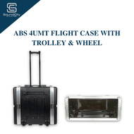 ABS 4UMT Flight Case With Trolley & Wheel Equipment Rack ABS 4U Case
