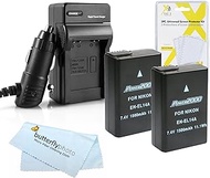 2 Pack Battery and Charger Kit for Nikon D3500, D5600, D5500, D5300, D3400,D3300, D5200, D5100, D310