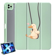 Cartoon Swing Duck Case for iPad Pro 11 Inch 2022/2021/2020(4th/3rd/2nd Gen),Cute Animal Case for iP