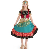 Halloween Girls Women Gypsy Costume Deluxe Bohemian Gypsy Girl