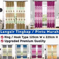 RENEOS Langsir Tingkap Murah Hook / Ring Langsir Pintu Bilik Semi Blackout Curtain Window Langsir Bl