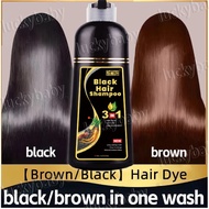 3 in 1 Black Hair Shampoo Herbal Hair Dye Permanent Hair Color Pewarna Rambut Halal Sah Solat One Wa