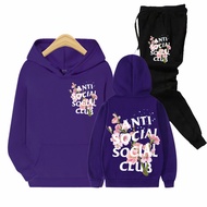 New ASSC ANTI SOCIAL SOCIAL CLUB Couple Pullover Hoodie Men Loose Fit Trendy Set