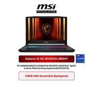MSI Katana 15 HX B14WGK-283MY/B14WFK-287MY Gaming Laptop (i9-14900HX/8GB*2 DDR5/1TB SSD/15.6" QHD/W1