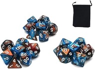 DollaTek Polyhedral Dice Set Table Games Dice 3 Sets Dice 3 x 7 (21 Pieces) Dice Series D20 D12 D10 