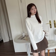 [HARPER] Micro Stand Collar Inner Mink Wool Knit Top | Long Sleeve [CLB42649H]