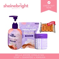 Bella Amore Himalayan Shampoo Soap and Manuka Cream with Free Cowjic Soap Whitening Moisturizing