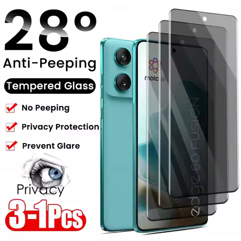 For Motorola Edge 60 Fusion 5G Glass 3-1Pcs Privacy Tempered Glass Anti-Spy Screen Protector On Edge