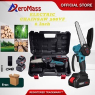 🔥Chainsaw 388VF 6”Inch Mini Cordless Chainsaw Wood Cutter Portable Branch Pruning Saw Gergaji Elektrik Mesin