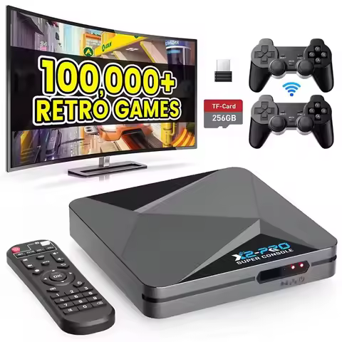 Super Console X2 Pro Game Box US/UK/EU Retro Video Game Console TV Box 100000 Video Games for SS/MAM