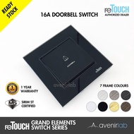 reTouch Grand Elements 16A Designer Doorbell Switch SIRIM Approved [BLACK MODULE]