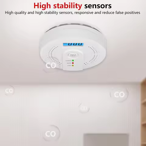 Digital Warning Alarm Sensor Sound Warning Battery Powered Portable CO Detector with LED Indicator C