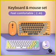✔ ✾ ✢ Centric.Zeus thin and light 2.4GHz wireless round keyboard and mouse set retro cute GK500