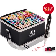 Felt-tip Pens for Students Double-ended, 168/204/262 Colors, Permanent Markers, Drawing Markers