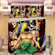 3IN1 ONE PIECE Bedsheet Set Single/Double Size Bedsheet Zoro Luffy Ace Sanji Shanks Bedroom Comfortable Pillow Cases Set