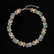 French Retro Medieval Style Pearl Leaf Necklace High-End Feel Temperament Exquisite Palace Style Lig