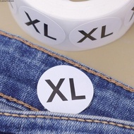CLEIGHTEEN8H 500Pcs/Roll Size Tag Stickers, Self-Adhesive XS/S/M/L/XL/2XL/3XL Clothing Size Sticker,