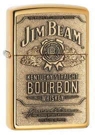 Zippo Jim Beam Label-Brass Emblem Lighter - High Polished Brass