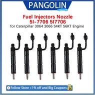 PANGOLIN Fuel Injector Nozzle 5I-7706 5I7706 6Pcs For Caterpillar 3064 3066 S4KT S6KT Engine And 311