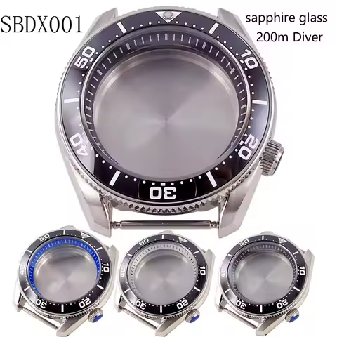 Tandorio 42.5mm Domed Sapphire Glass 20ATM Diver Watch Part SBDX001 Case fit NH35 NH36 ETA2824 Auto 
