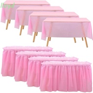 LLOYD Table Skirt Set, Environmentally Friendly Solid Color Disposable Tablecloth, Tablecover Waterproof Oilproof Plastic Buffet Tables