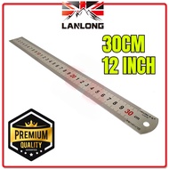 LANLONG Metal Measuring Ruler Rule Scale Machinist Tools 30cm l Metal Steel Ruler l Thickness Ruler