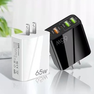 65W GaN ที่ชาร์จเร็ว Type-C PD + QC3.0 USB 5V/6.6A 9V/3A 12V/2.75A 20V/1.67A ชาร์จเร็วสำหรับ IOS And