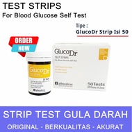 PROMO strip cek gula darah gluco dr kertas strip tes gula darah stik gula darah gluco dr kode 8 AKUR
