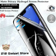 HUAWEI NOVA 4e / 4 / 3i / 3 / 2 Lite / 2 Plus / 2i / 2s / 2 / LITE / PLUS Matte Privacy Hydrogel Scr