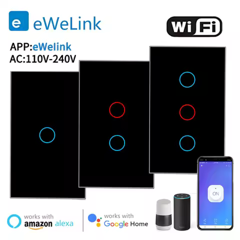 EWelink App Wifi smart switch Bluetooth RF Alexa Google voice control Neutral wire/No neutral wire I