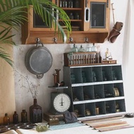 美式LOFT工業風 復古洋鐵鐵藝 梯形格子置物架 分類桌面收納