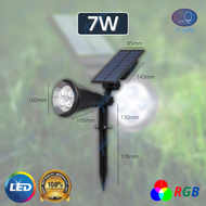 SOLAR LED SPOTLIGHT 7W OUTDOOR GARDEN LIGHT PATH LAWN LIGHTS LANDSCAPE LAMP ROADSIDE COURTYARD GARAG