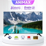 ANIMAX TV Smart Android 43 inch TV LED/LCD Digital 43 inch Full HD Android 11.0 Televisi Murah Garan