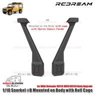 RCDream 1/10 Snorkel B Mounted on Body with Roll Cage for Wild-Defender RD110 RD90 RD130 Body Upgrad