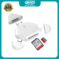 3 in 1 multi-function card reader TypeC / laiNing / USB - read TF/SD cards up to 1TB (White)