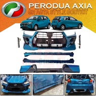 PERODUA AXIA 2023 GR AGYA STYLE FRONT BUMPER/SIDE SKIRT/REAR SKIRT WITH PAINT MATERIAL FIBER BODYKIT