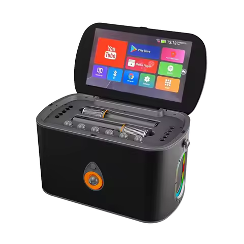 K90 11.6" Screen Android Portable Karaoke Machine with Wireless Speakers, Lyrics Display, All-in-One