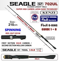 JORAN KENZI SEAGLE 702 Ultralight Spinning Baitcasting 210cm Solid Carbon Fuji Guides 2-6lbs 3-8lbs