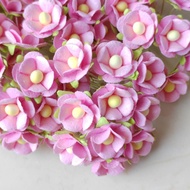[100 Flowers/Pink PI6] Paper Flowers Double Petals 15 Mm. Artificial