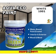 1L ( White 1001 ) AQUA ECO PAINT / WATER-BASED PAINT ENAMEL / WOOD & METAL / INTERIOR & EXTERIOR