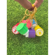 3D Round Initial Clicker Keychain