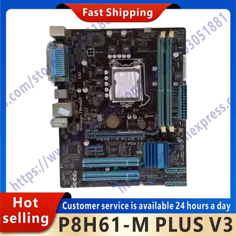 Used 1155 motherboard P8H61-M PLUS V3 motherboard DDR3 H61 Core i7 processor LGA 1155 16GB VGA USB3.