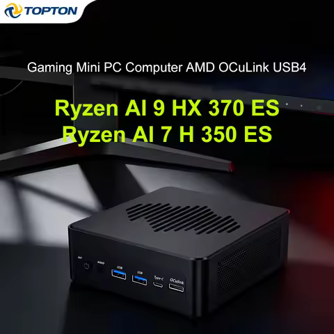 Gaming Mini PC AMD Ryzen AI 9 HX 370 ES AI 7 H 350 ES OCuLink USB4 2x2.5G LAN 2xPCIe Desktop Compute