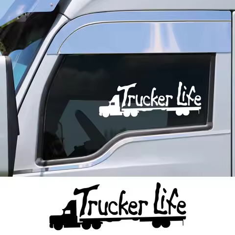 Trucker Life Sticker Truck Windows Body Side Decal for Kenworth T680 W900 Mack Anthem Freightliner C